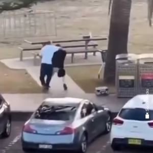 Er greift den Attentäter von hinten an, umklammert ihn und entreißt ihm die Waffe