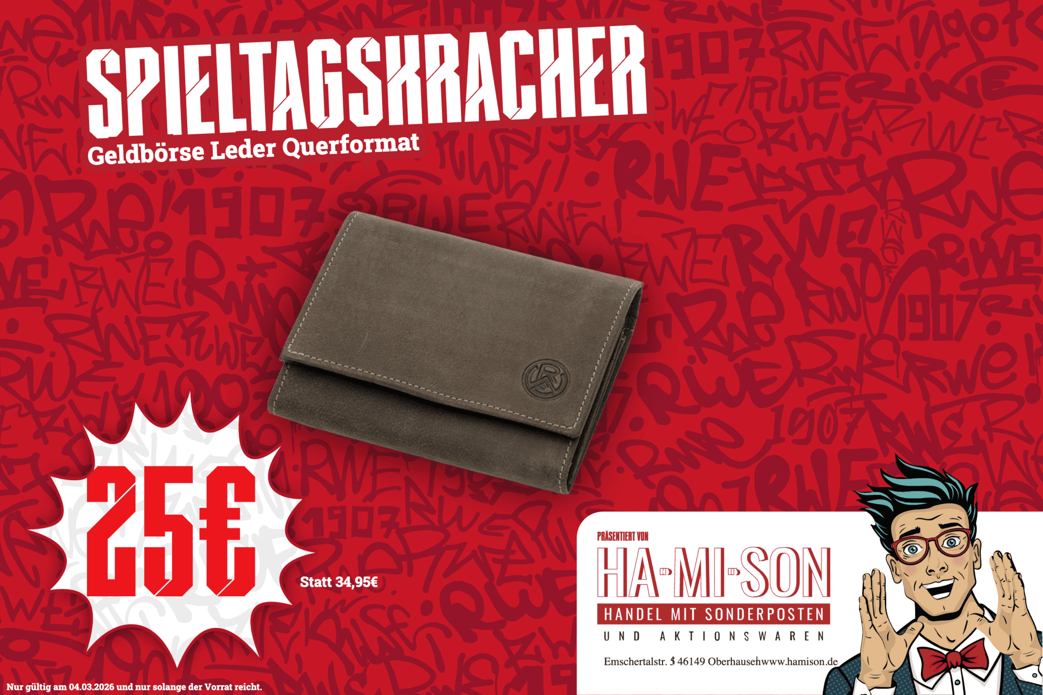 Spieltagskracher: Geldbörse Leder Querformat – Rot-Weiss Essen