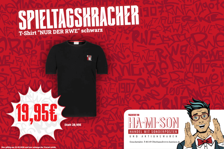 Spieltagskracher: T-Shirt NUR DER RWE schwarz – Rot-Weiss Essen