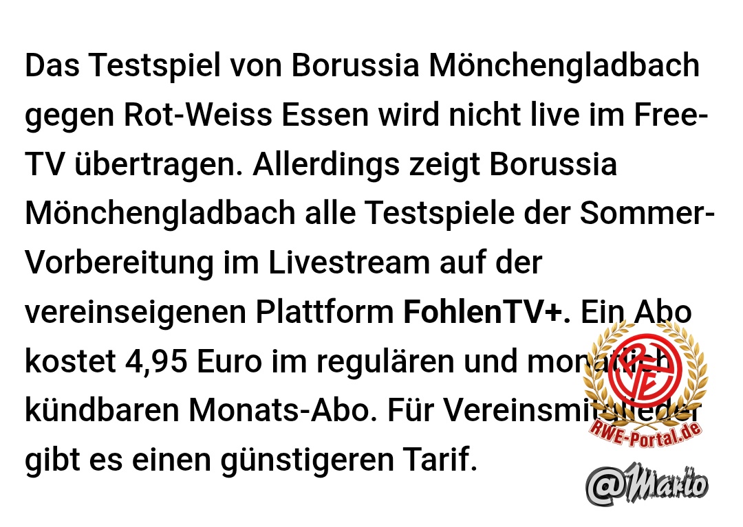 Bild von Mario im Thema Rot-Weiss Essen - Borussia Mönchengladbach(Testspiel)