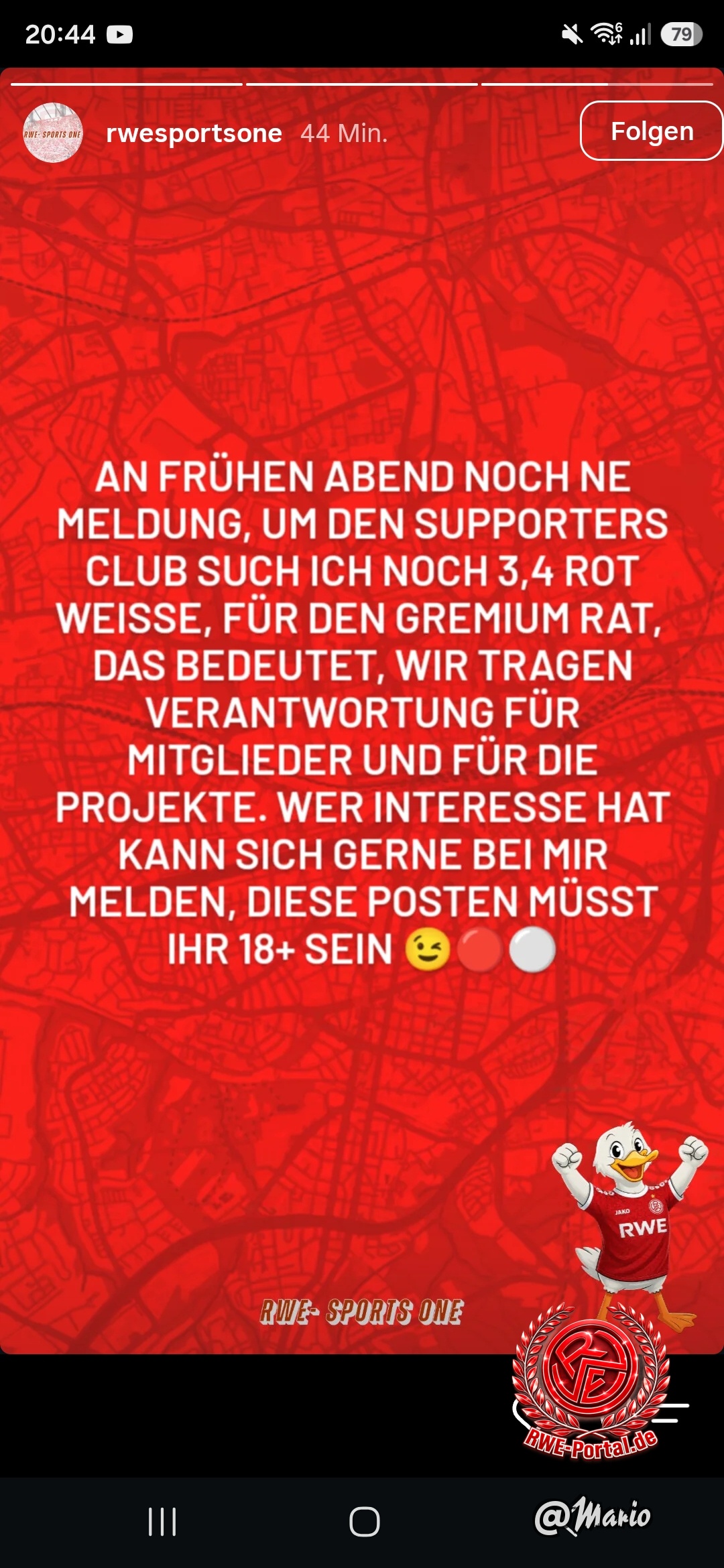 Bild von Mario im Thema Rot-Weiss Essen Labertalk