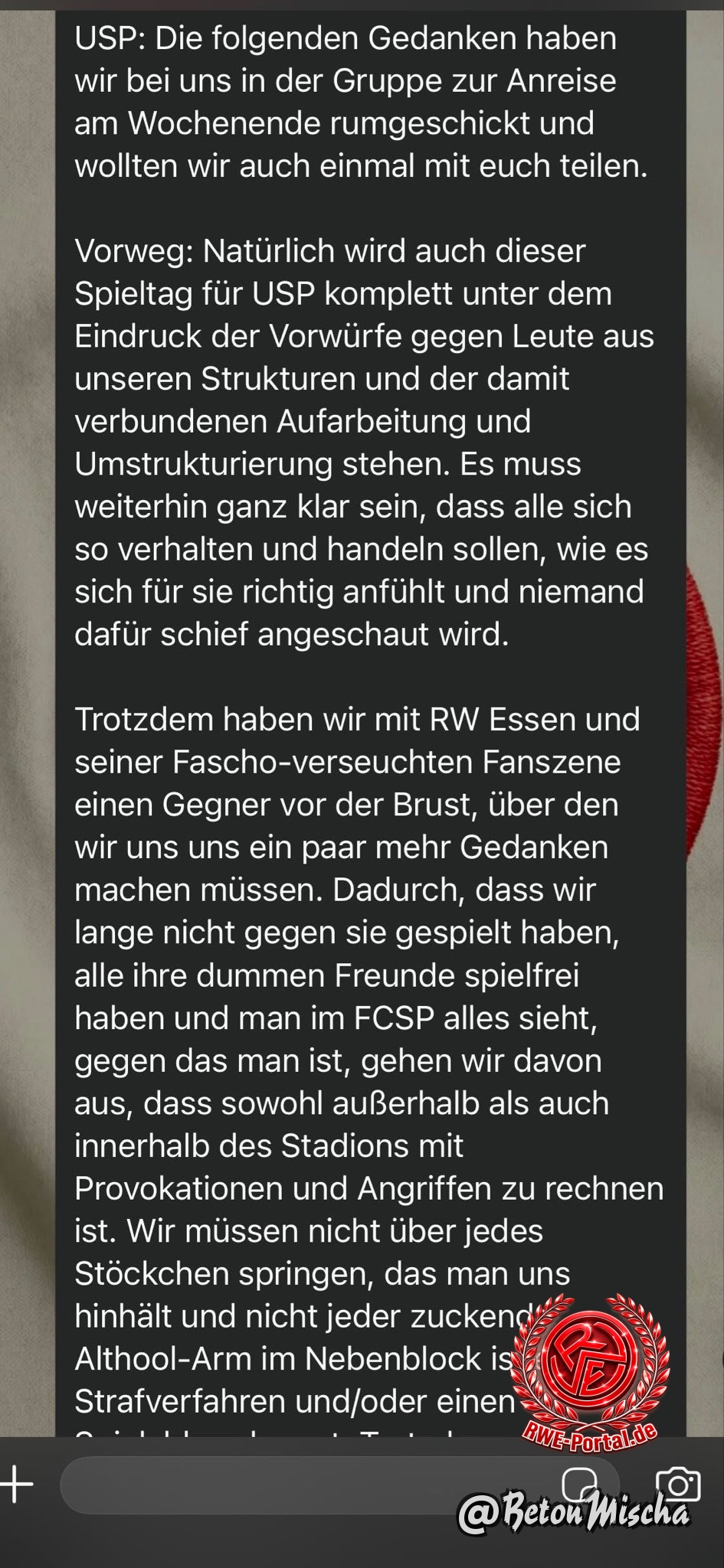 Bild von BetonMischa im Thema Rot-Weiss Essen - FC St. Pauli (DFB-Pokal/1. Hauptrunde)