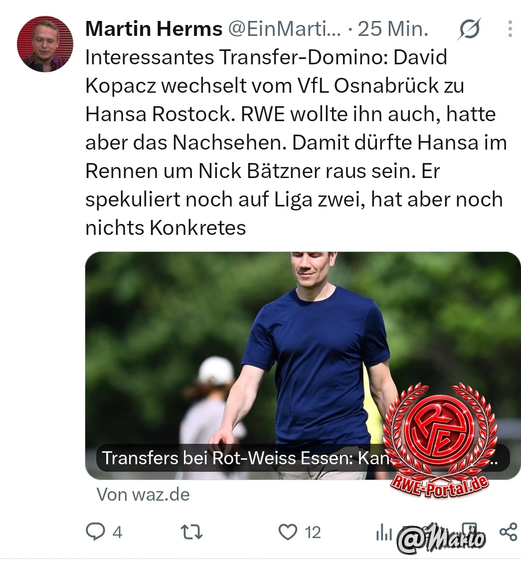 Bild von Mario im Thema Wechselt Leon Jensen von Hertha BSC Berlin nach Rot-Weiss Essen?