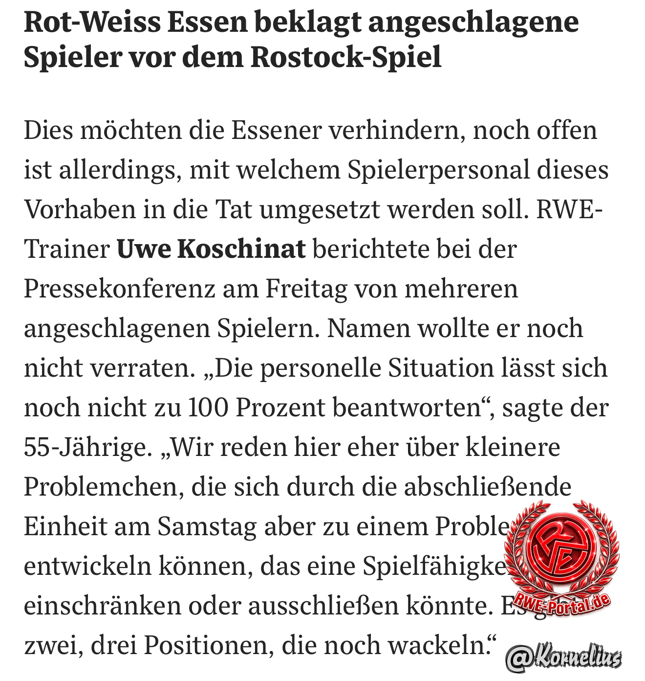 Bild von Kornelius im Thema Rot-Weiss Essen - FC Hansa Rostock
