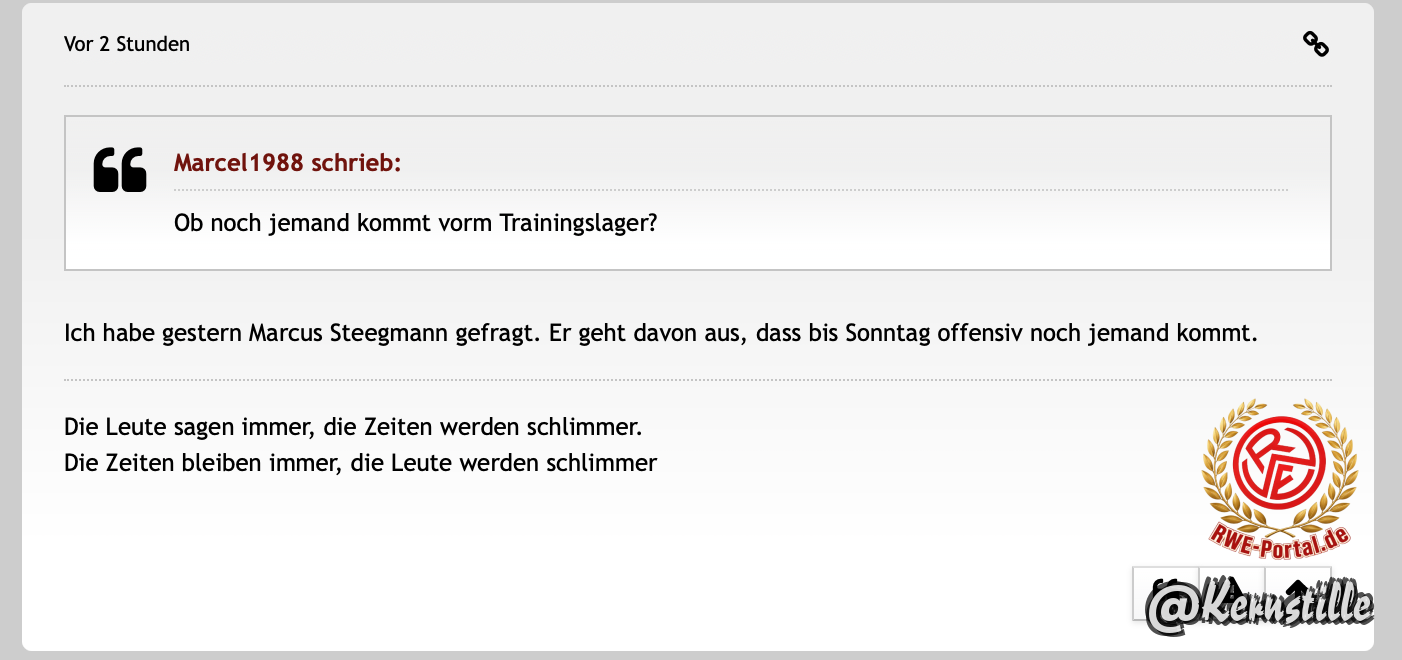 Bild von Kernstille im Thema Wer kommt, wer geht, wer bleibt...?