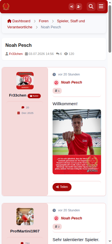 Echter Screenshot eines Forenbeitrags mit eingebranntem RWE-Portal-Wasserzeichen